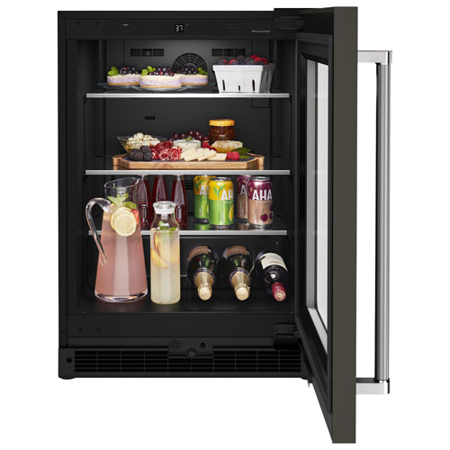 KitchenAid Undercounter 5.2 Cu. Ft. Freestanding Bar Fridge - Black Stainless Steel