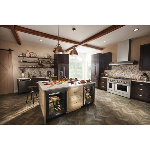 KitchenAid Undercounter 5.2 Cu. Ft. Freestanding Bar Fridge - Black Stainless Steel