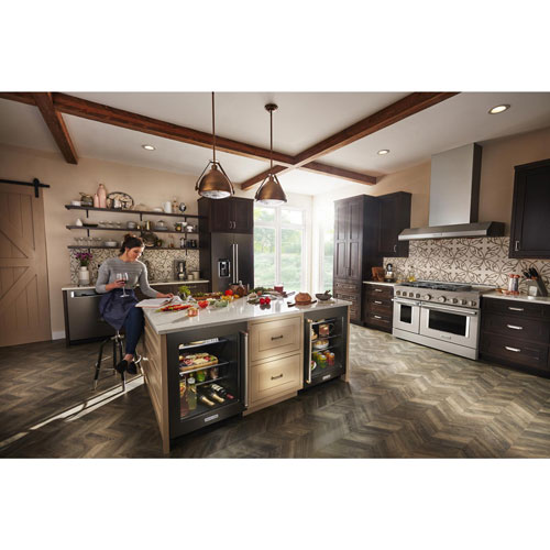 KitchenAid Undercounter 5.2 Cu. Ft. Freestanding Bar Fridge - Black Stainless Steel