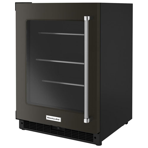 KitchenAid Undercounter 5.2 Cu. Ft. Freestanding Bar Fridge - Black Stainless Steel