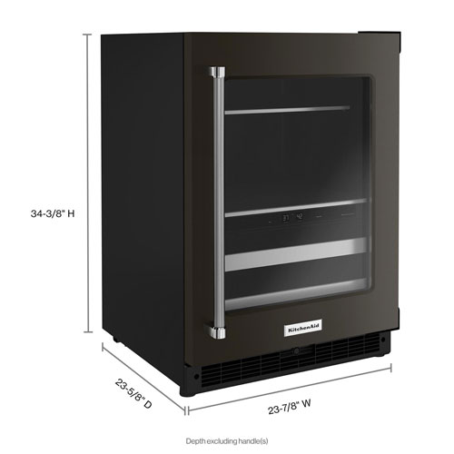 KitchenAid Undercounter 4.9 Cu. Ft. Freestanding Beverage Centre (KUBR314KBS) - Black Stainless Steel
