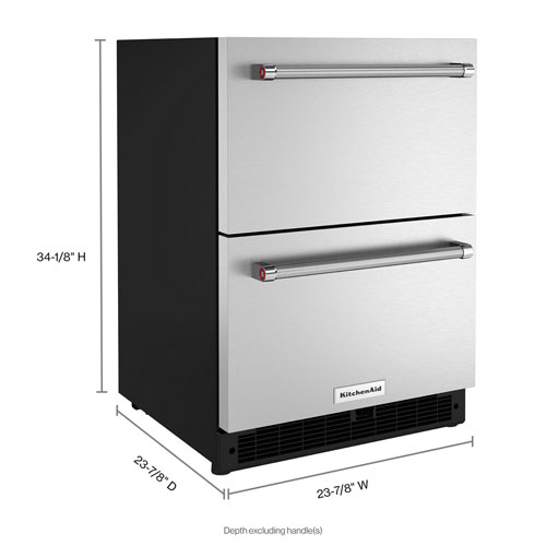 KitchenAid Undercounter Drawer 4.4 Cu. Ft. Freestanding Bar Fridge (KUDR204KSB) - Stainless Steel