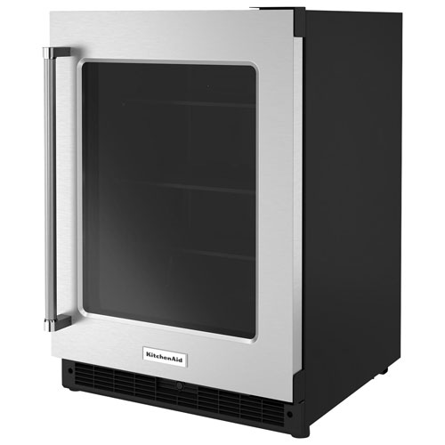 KitchenAid Undercounter 5.2 Cu. Ft. Freestanding Bar Fridge (KURR214KSB) - Stainless Steel