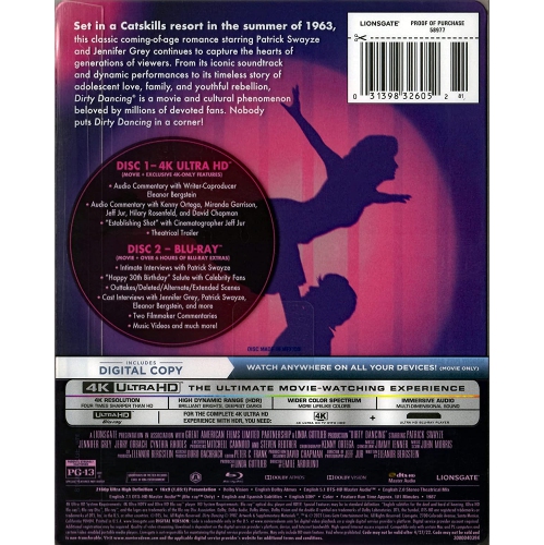 Dirty Dancing [SteelBook] [comprend une copie numérique] [Blu-ray/Blu-ray Ultra HD 4K] [Exclusivité Best&nbsp;Buy] [1987]