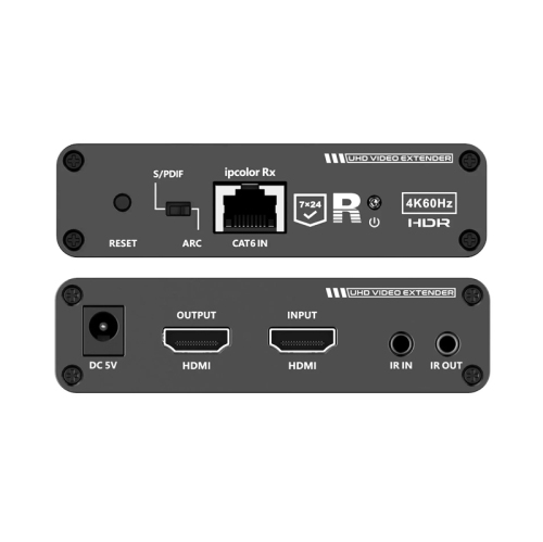 Speedex LKV676E 4K@60Hz HDR10 iPcolor,Zero Latency, HDMI 2.0 Extender over Cat6/6a/7 Transmit HDMI signal up to 70m, IR Passback Transmitter &