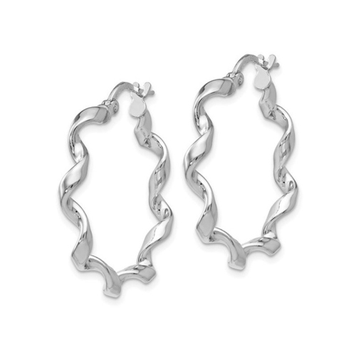 Sterling Silver Twisted Hoop Earrings 1 Inch