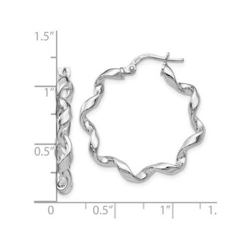 Sterling Silver Twisted Hoop Earrings 1 Inch