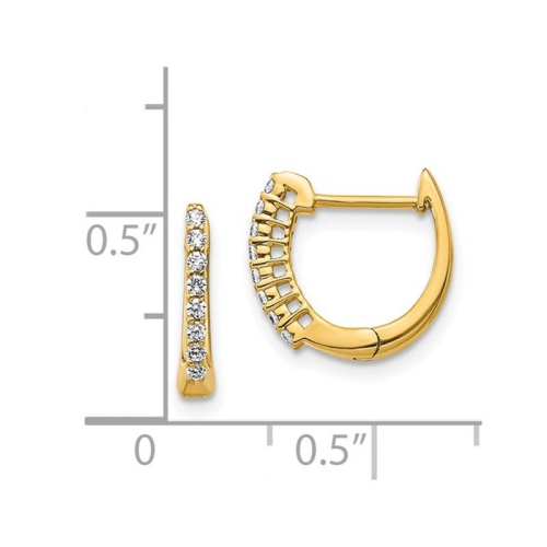 1/7 Carat Diamond Hoop Earrings in 14K Yellow Gold
