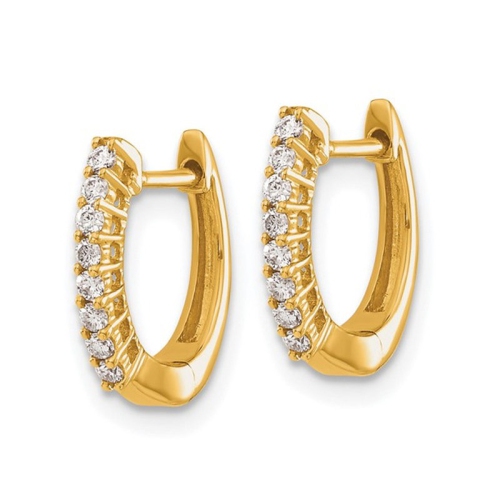 1/7 Carat Diamond Hoop Earrings in 14K Yellow Gold