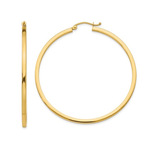GEM AND HARMONY  Large Hoop Earrings In 14K Gold 1 3/4 Inch (2.00 Mm) In Yellow