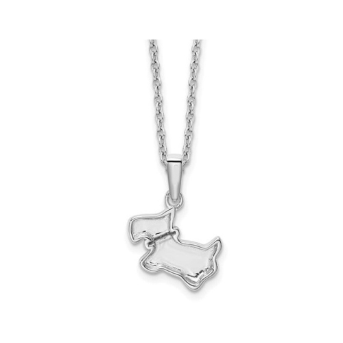 Collier à pendentif en argent sterling avec chaîne et breloque en forme de chien