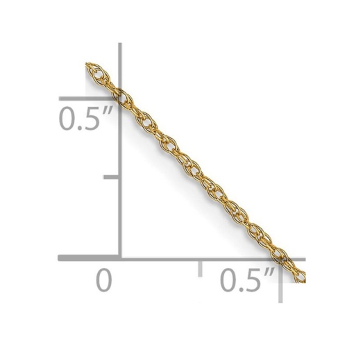 22 inch 7R Chain in 14 Karat Yellow Gold .7mm