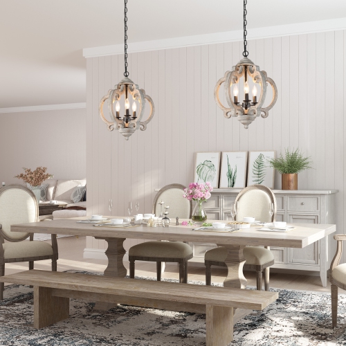 Lustre champêtre à 3 lumières à candélabre