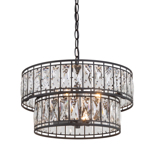 Modern 4-Light Two Tiers Cystal Chandelier