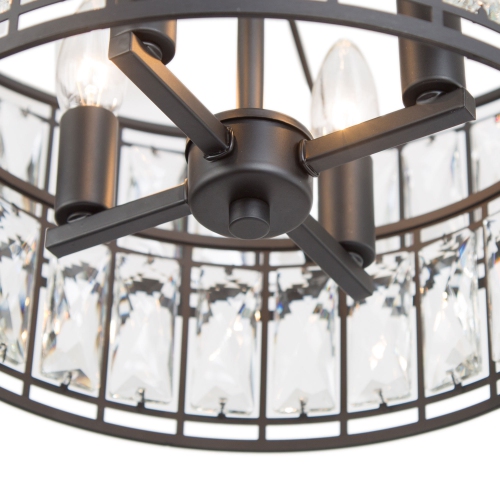 Modern 4-Light Two Tiers Cystal Chandelier