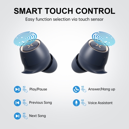 Edifier Uni-Buds, Bluetooth 5.0 Earphones in Ear with Charging Case, Waterproof - Dark Blue