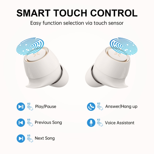 Edifier Uni-Buds, Bluetooth 5.0 Earphones in Ear with Charging Case, Waterproof - White