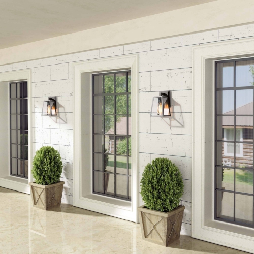 Modern 1-Light Matte Black Outdoor Sconce