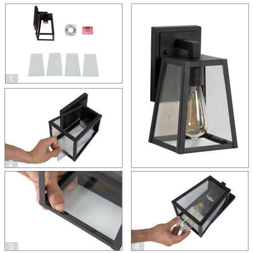 Modern 1-Light Matte Black Outdoor Sconce