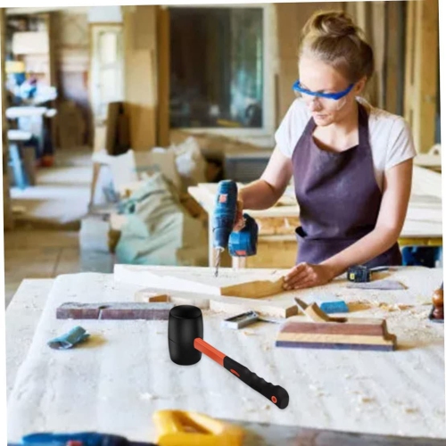 Rubber Mallet Hammer Non-Slip with Fiberglass Handle