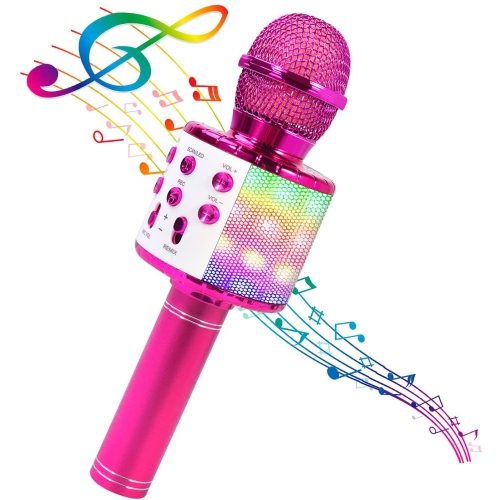 4 in 1 Wireless Handheld Karaoke Microphone, Portable Speaker Karaoke Machine Home KTV Player with Record Function for Android