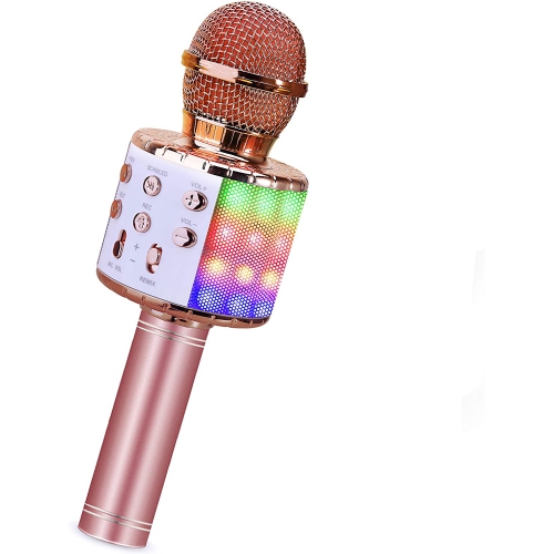 4 in 1 Wireless Handheld Karaoke Microphone, Portable Speaker Karaoke Machine Home KTV Player with Record Function for Android
