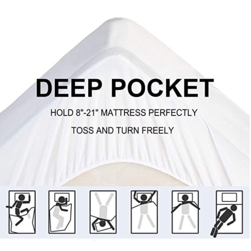 Ultraflex Health Comfort- Waterproof Antimicrobial Tencel Mattress Protector with Breathable Hypoallergenic Protection