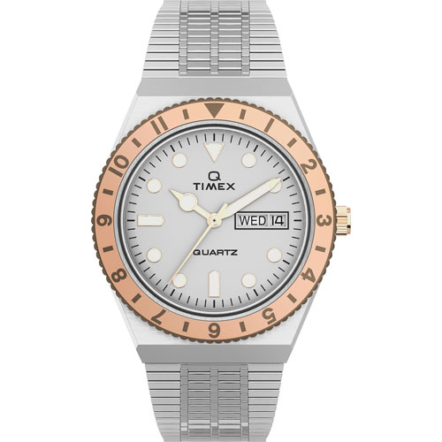 Timex Q Timex 36mm Women's Casual Watch - Silver/Rose Gold