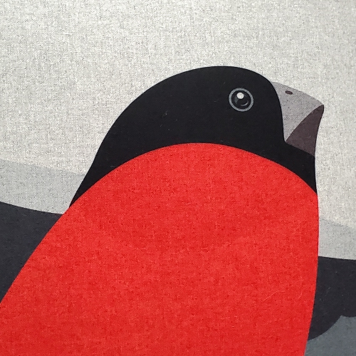 Winter Finch Joyful Bird Christmas Pillow