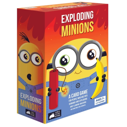 EXPLODING KITTENS LL  Exploding Minions 2-5 Players, Ages 7+, 15 Minutes We found ourselves strategizing, bluffing, and laughing throughout