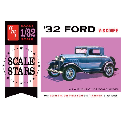 ALUMINUM MODEL TOYS  '32 Ford V-8 Coupe (Amt1181) 1:32 Scale Car Plastic Model Kit