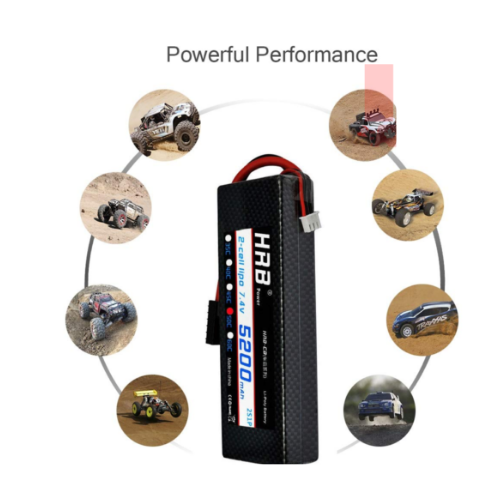 Batterie au lithium-polymère 50C 5200 mAh 7 4V 2S avec prise de Traxxas pour voiture, camions, bateau