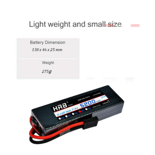 Batterie au lithium-polymère 50C 5200 mAh 7 4V 2S avec prise de Traxxas pour voiture, camions, bateau