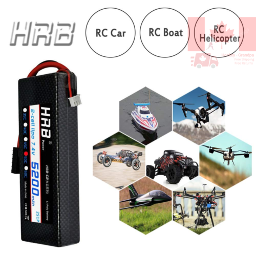 Batterie au lithium-polymère 50C 5200 mAh 7 4V 2S avec prise de Traxxas pour voiture, camions, bateau