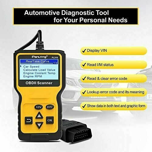 Lecteur de code de diagnostic de voiture OBDII OBD2 - témoin d’anomalie du moteur éteint