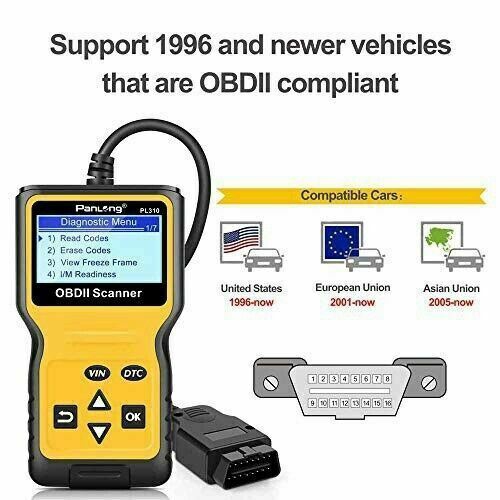 Lecteur de code de diagnostic de voiture OBDII OBD2 - témoin d’anomalie du moteur éteint