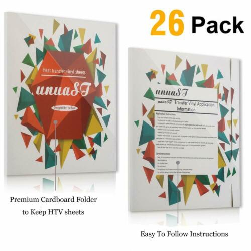 Heat Transfer Iron On Vinyl Bundle for T shirts 12x10 -26 Sheets HTV Starter Kit