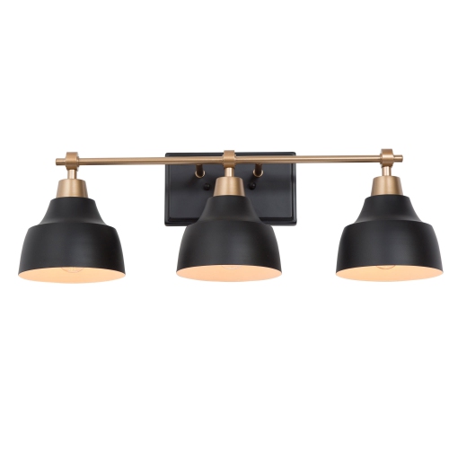 Modern 3-Light Jet-Black Vanity Light