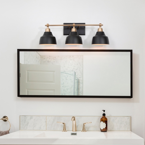 Modern 3-Light Jet-Black Vanity Light