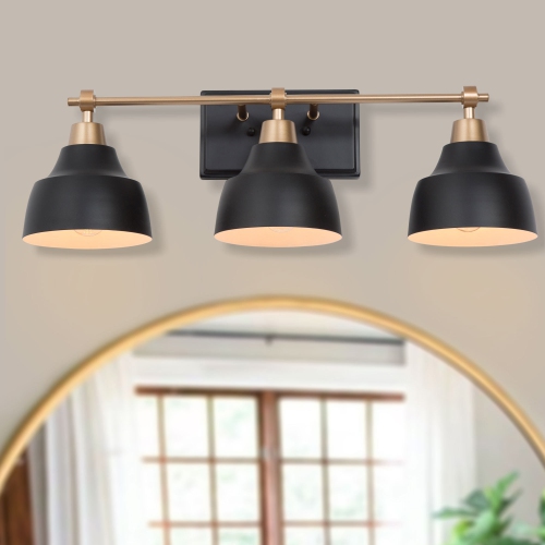 Modern 3-Light Jet-Black Vanity Light