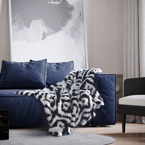 INSPIRED HOME  "cozy Tyme Jaslyn Knit Throw Luxuriously Soft 50""x60"", Black"