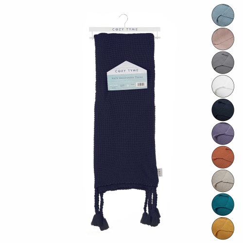 Cozy Tyme Rebeca Acrylic Knit Throw Wool-like 50"x60", Navy