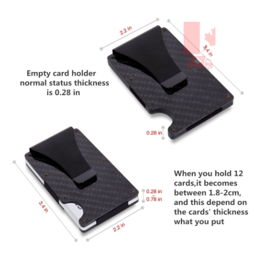 Carbon Fiber Wallet RFID Blocking Credit Card Holder Metal Wallet