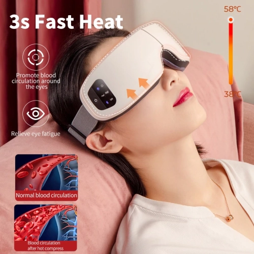 Smart Eye Massager Facial Massager Bluetooth Music Foldable Air Pressure Heating Massage Relaxation Rechargeable