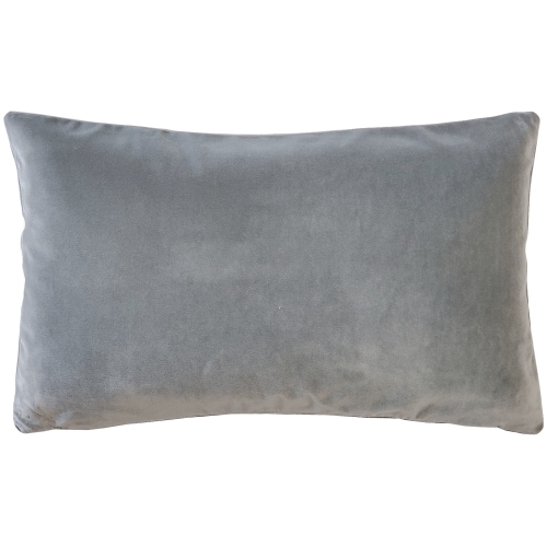 PILLOW DECOR  Castello Silver Velvet Throw Pillow 12X20 With Polyfill Pillow Insert In Gray