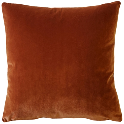 Castello Cinnamon Velvet Throw Pillow 17x17 with Polyfill Pillow Insert