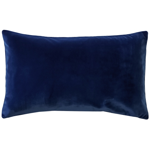Castello Royal Blue Velvet Throw Pillow 12x20 with Polyfill Pillow Insert