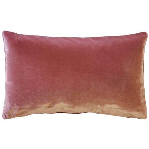 Castello Rose Blush Velvet Throw Pillow 12x20 with Polyfill Pillow Insert