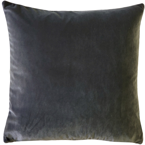 Castello Graphite Gray Velvet Throw Pillow 20x20 with Polyfill Pillow Insert