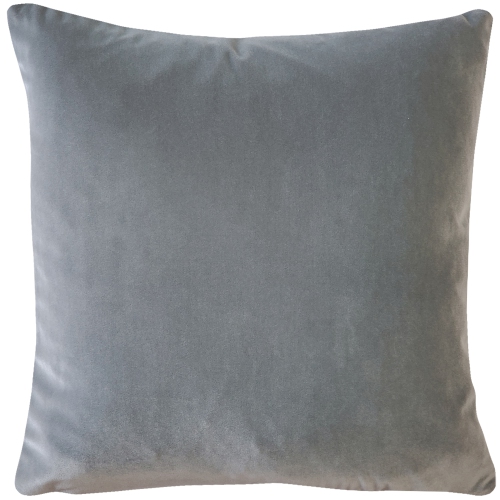 Castello Silver Gray Velvet Throw Pillow 17x17 with Polyfill Pillow Insert